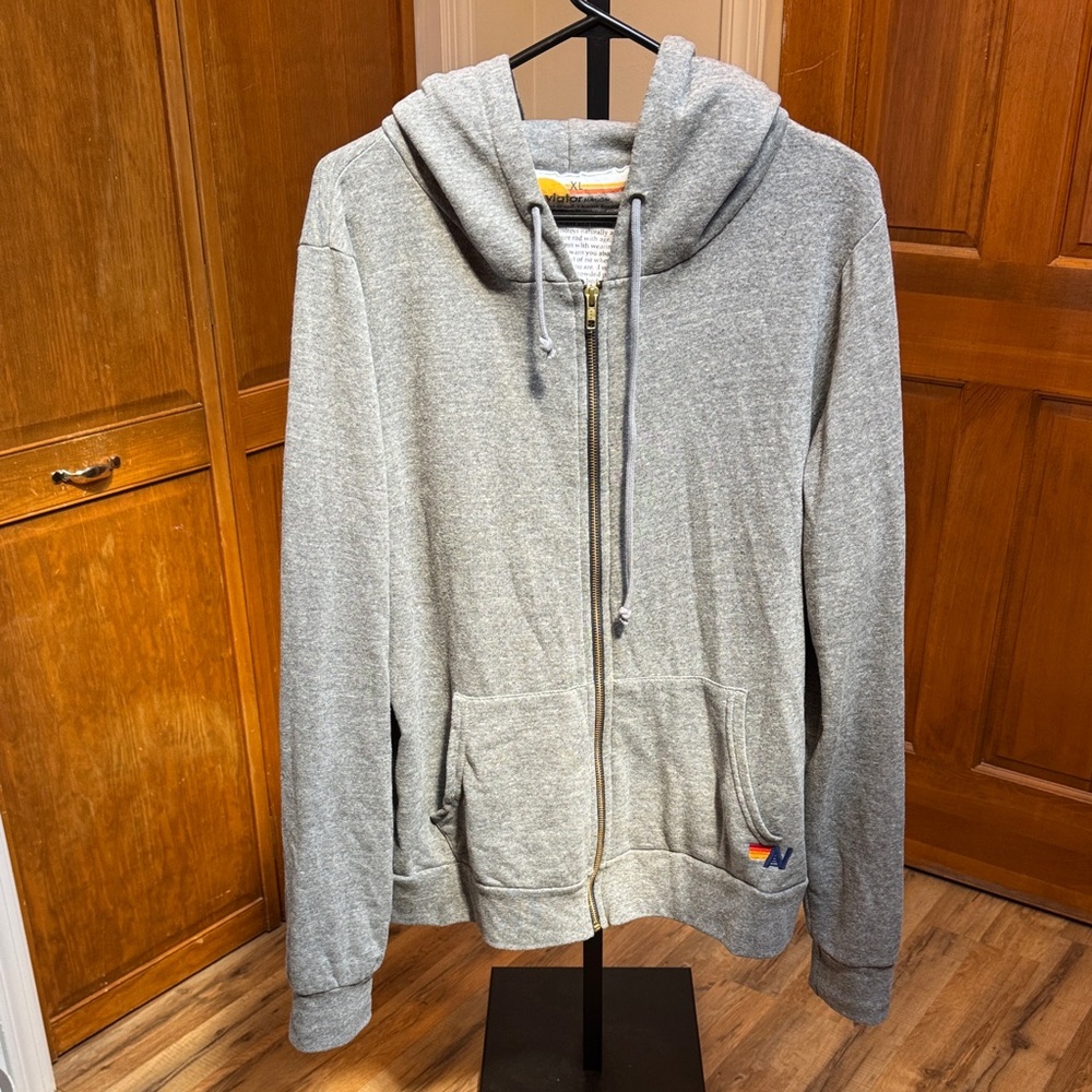 Aviator Nation Gray Zip-Up Hoodie